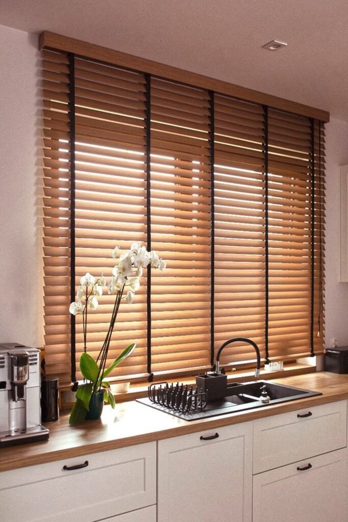 wooden blind windows